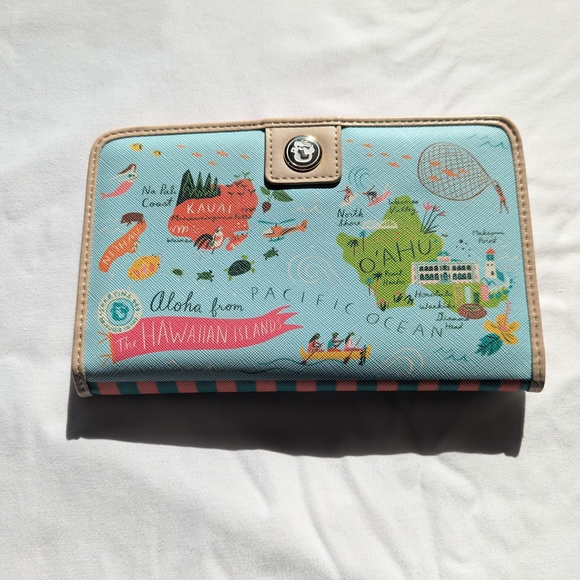 NWOT Spartina 449 Hawaiian Islands Vibrant Pink Snap Wallet - Picture 2 of 4